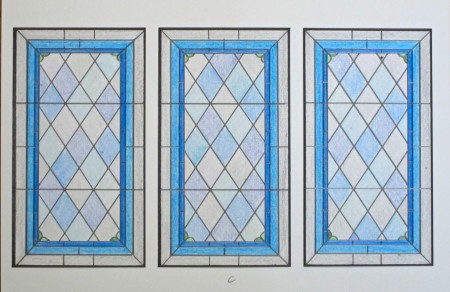 ３連窓のステンドグラス