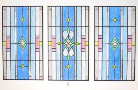 ３連窓のステンドグラス